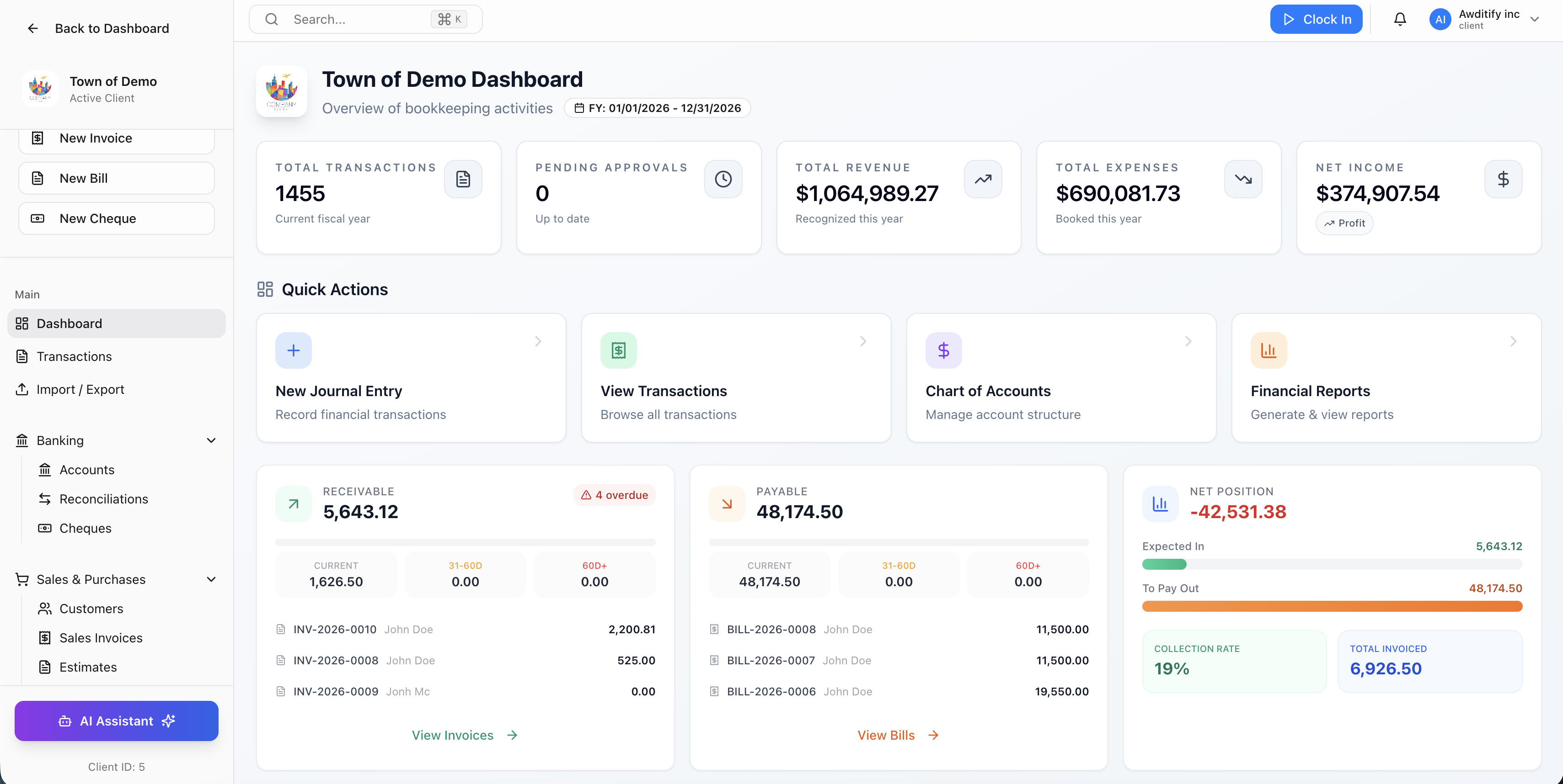 Awditify product dashboard screenshot