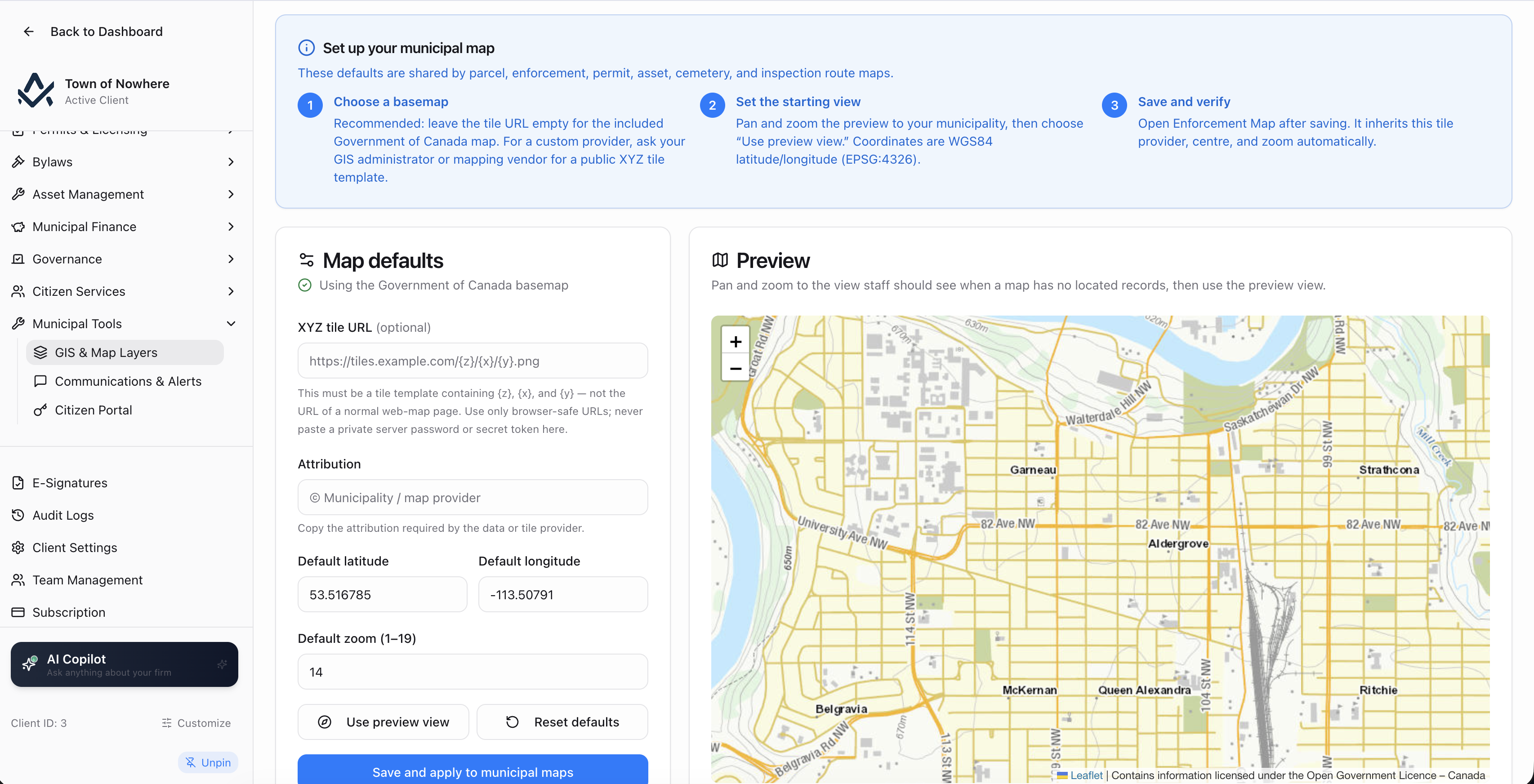 Municipal parcel map themed by arrears status with a utility service overlay